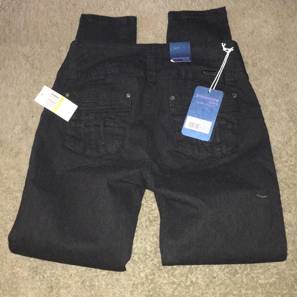 NWT Diamanté Jeans Jet Black Skinny Jeans - Picture 5 of 7